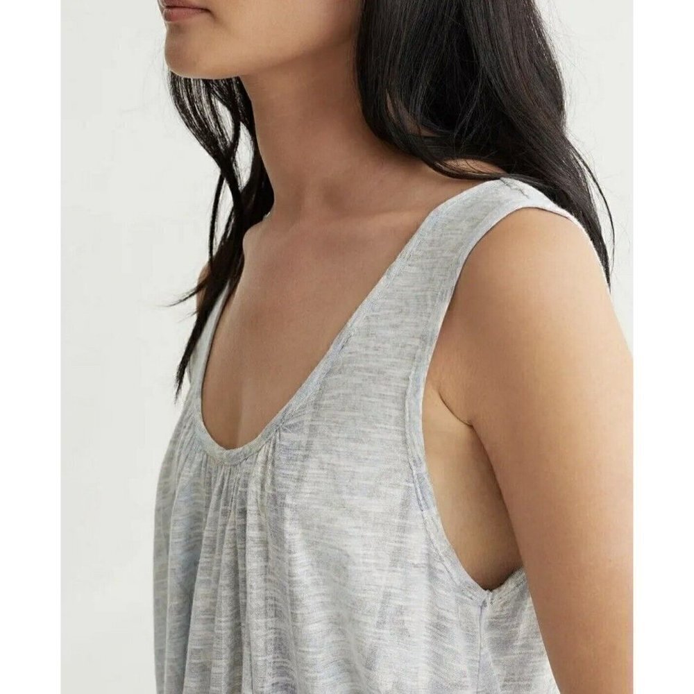 LUCKY Brand Boho flowy Tank Top SMALL Pleated in Allure gray sleeveless NEW - Picture 5 of 11